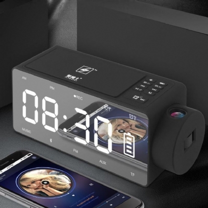 S91s Multifuncional Bluetooth Altavoz Teléfono Cargador Inalámbrico Reloj Despertador Diy Grabación De Música Radio Fm