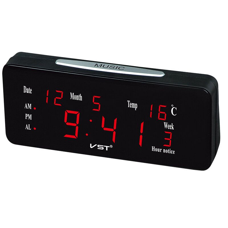 St-1 Loud Reloj Despertador Dual Luminosidad Automática Con Letras Grandes Pantalla Electrónica De Temperatura