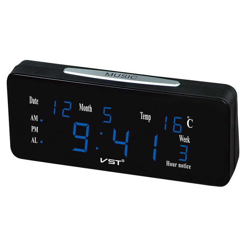 St-1 Loud Reloj Despertador Dual Luminosidad Automática Con Letras Grandes Pantalla Electrónica De Temperatura