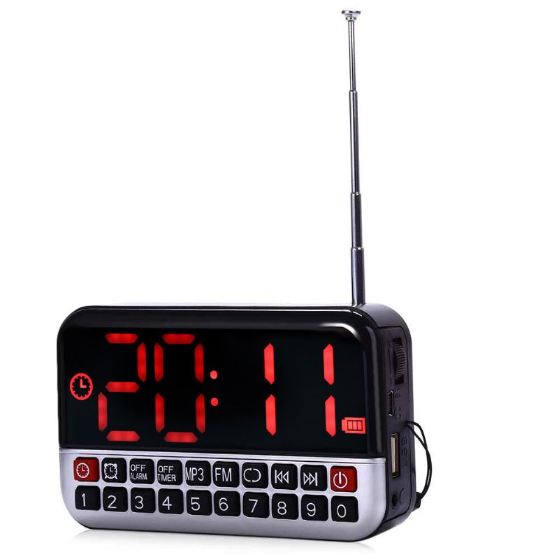 St-2 Reloj Despertador Led Radio Reloj Digital Temporizador Multifuncional Pantalla Lcd Reproductor De Mp3 Altavoz