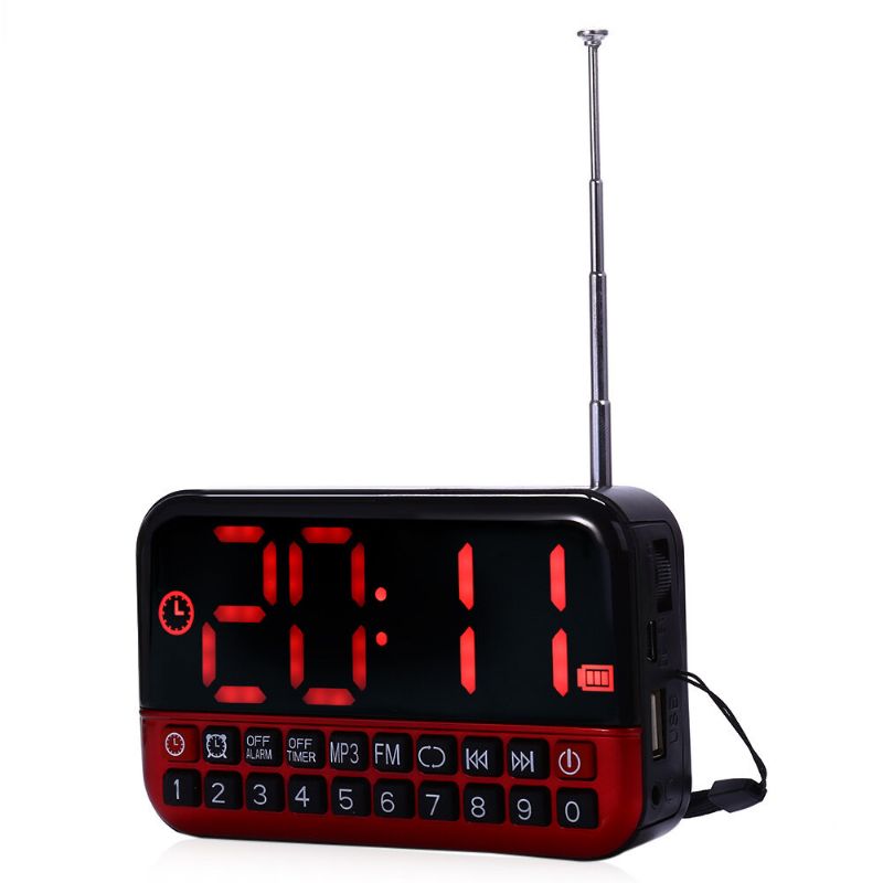 St-2 Reloj Despertador Led Radio Reloj Digital Temporizador Multifuncional Pantalla Lcd Reproductor De Mp3 Altavoz