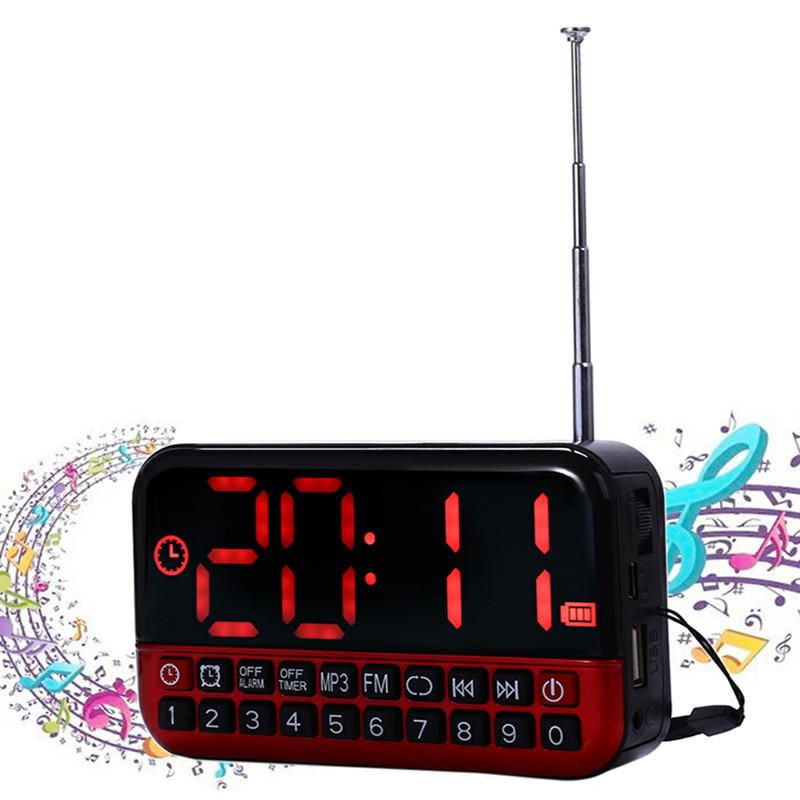 St-2 Reloj Despertador Led Radio Reloj Digital Temporizador Multifuncional Pantalla Lcd Reproductor De Mp3 Altavoz