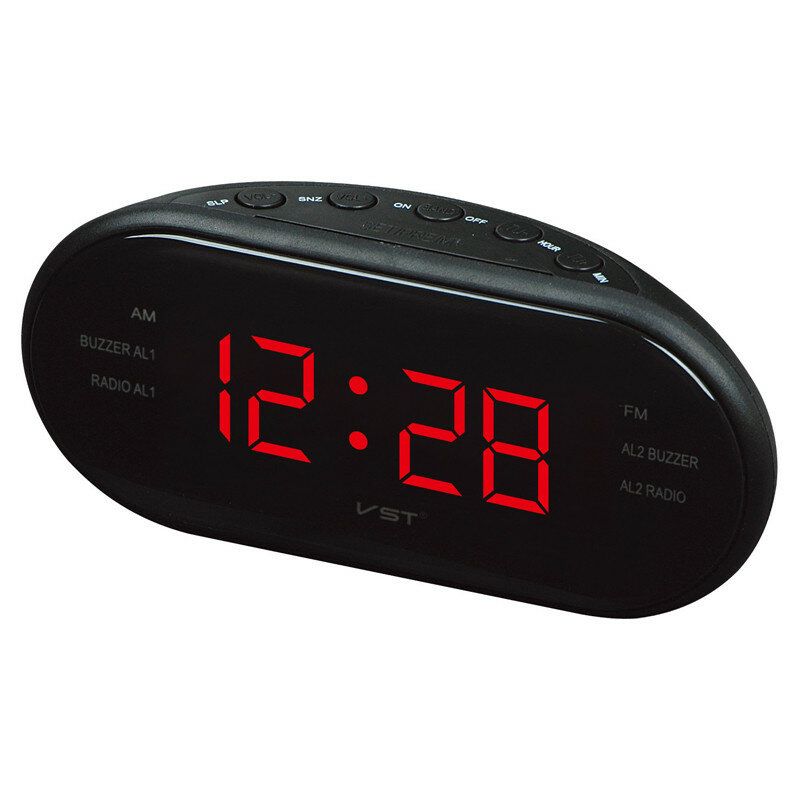 St-3 Led Am Fm Radio Marca Digital Reloj Despertador Retroiluminación Snooze Diseñador Electrónico