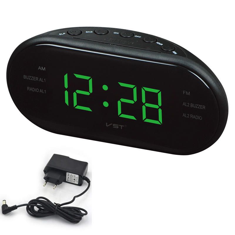 St-3 Led Am Fm Radio Marca Digital Reloj Despertador Retroiluminación Snooze Diseñador Electrónico