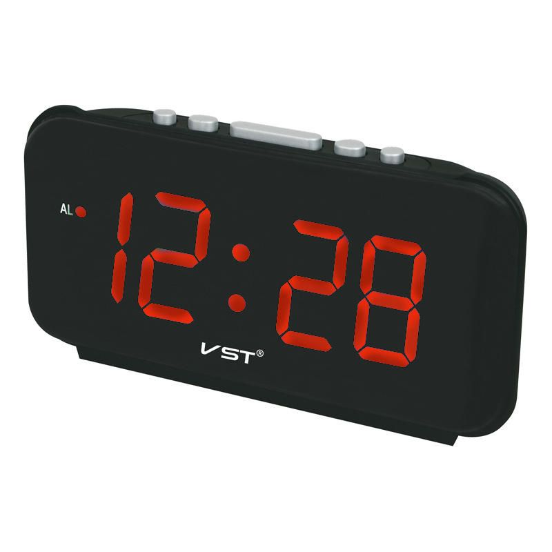 St-4 Despertadores Digitales De Números Grandes Enchufe De La Ue Relojes De Mesa Electrónicos De Alimentación De Ca Con 1.8 Pantalla Led Grande Decoración Para El Hogar Regalo Para Niños