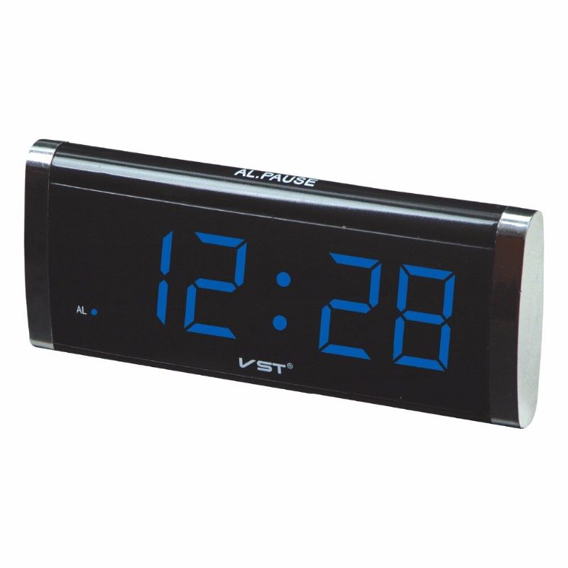 St-6 Reloj De Mesa Led De 1.4 Pulgadas Reloj De Pantalla Grande Escritorio De Color Azul Verde Rojo Con Alimentación De Ca