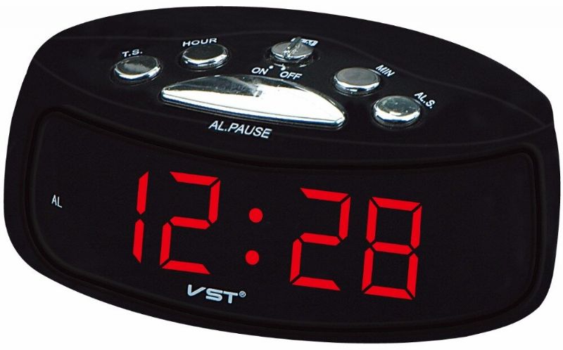 St-9 Eu Plug Ac Power Desktop Reloj Despertador Digital Con Retroiluminación Azul Rojo Verde