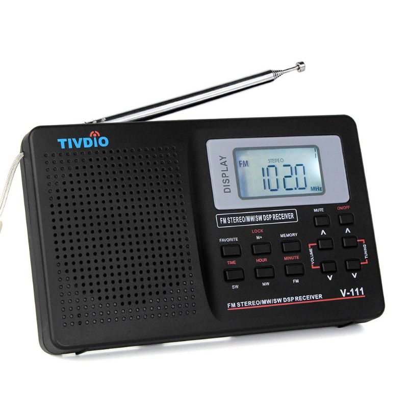 Tivdio V-111 Mw Fm Sw Radio Estéreo 9khz Banda Mundial Radio De Sintonización Digital Pantalla Lcd Radio Exterior