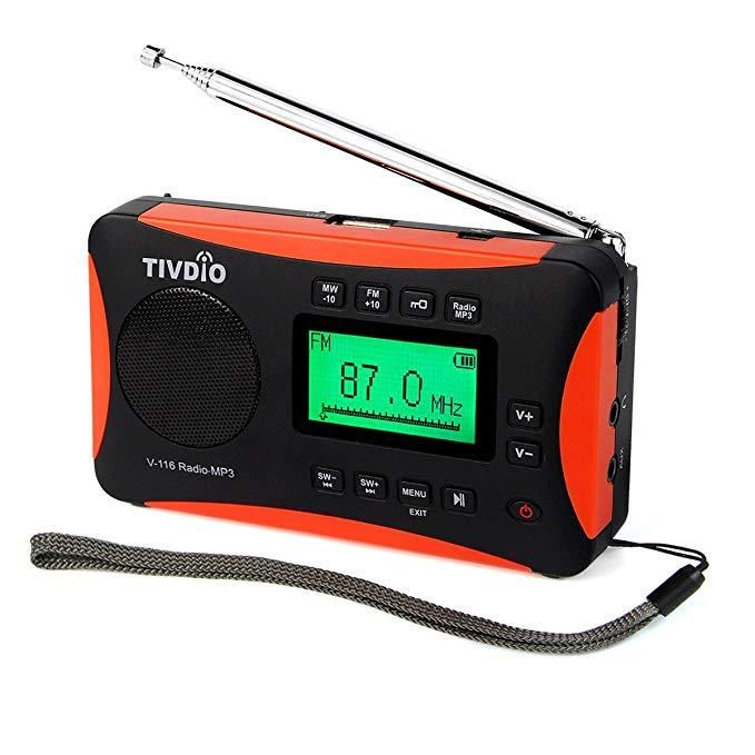 Tivdio V-116 Radio Portátil De Onda Corta Con Transistor Fm Mw Sw Soporte Tarjeta Micro-sd Entrada Aux Reproductor Mp3 Altavoz Receptor Mundial De Alarma Tarjeta Sd Usb Temporizador De Apagado Reloj Despertador Libro Electrónico Calendario