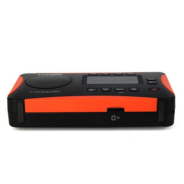 Tivdio V-116 Radio Portátil De Onda Corta Con Transistor Fm Mw Sw Soporte Tarjeta Micro-sd Entrada Aux Reproductor Mp3 Altavoz Receptor Mundial De Alarma Tarjeta Sd Usb Temporizador De Apagado Reloj Despertador Libro Electrónico Calendario