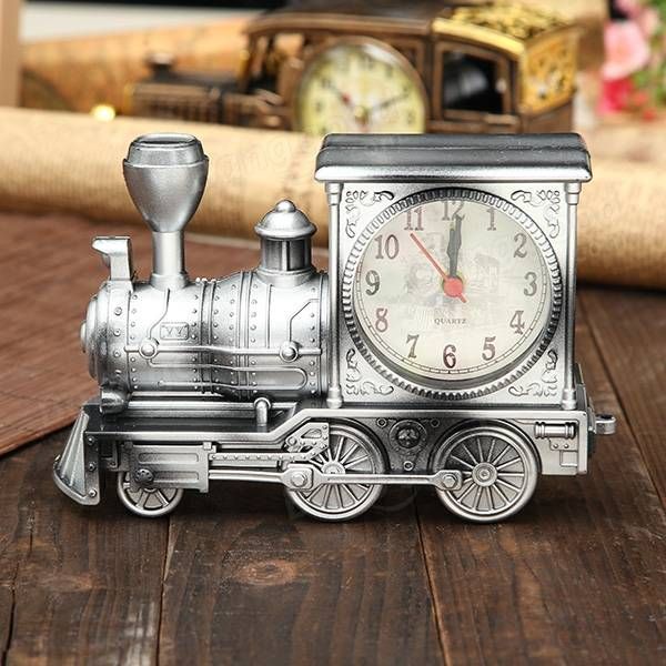 Tren Retro Reloj Despertador Creativo Simulación Vintage Tren De Vapor Reloj Despertador De Cuarzo Decoración Regalo