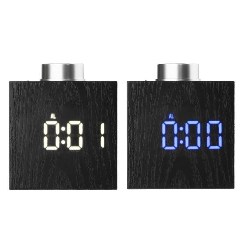 Ts-t13 Perilla Giratoria De Cubo Digital Reloj Led Temperatura Ajustable ° C ° F Hora 12h 24h Pantalla Función De Repetición De 3 Modos Reloj Despertador Luz Nocturna Usb Reloj Despertador Con Pilas