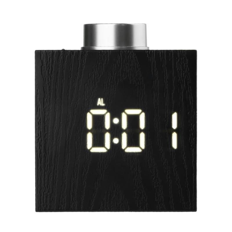 Ts-t13 Perilla Giratoria De Cubo Digital Reloj Led Temperatura Ajustable ° C ° F Hora 12h 24h Pantalla Función De Repetición De 3 Modos Reloj Despertador Luz Nocturna Usb Reloj Despertador Con Pilas