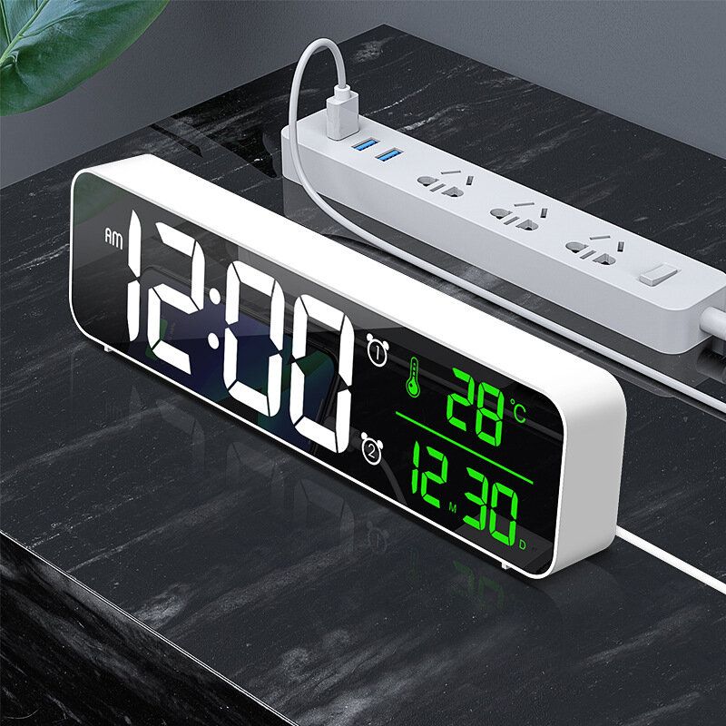 Usb Led 3d Música Reloj Despertador Dual Termómetro Fecha De Temperatura Pantalla Led Hd Relojes De Mesa Digitales De Escritorio Electrónico