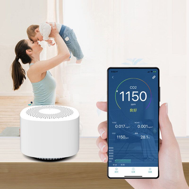 Versión Internacional Smart Usb Bluetooth App Control Calidad Del Aire Temperatura Formaldehído Tvoc Dióxido De Carbono Co2 Detector De Tiempo Global Monitor Tester Suppor Ios Android