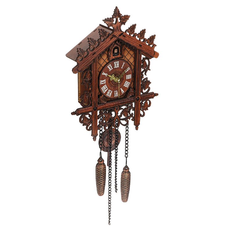 Vintage Handcraft Madera Cuco Reloj De Pared Árbol Casa Columpio Reloj De Pared Arte Decoraciones Para El Hogar