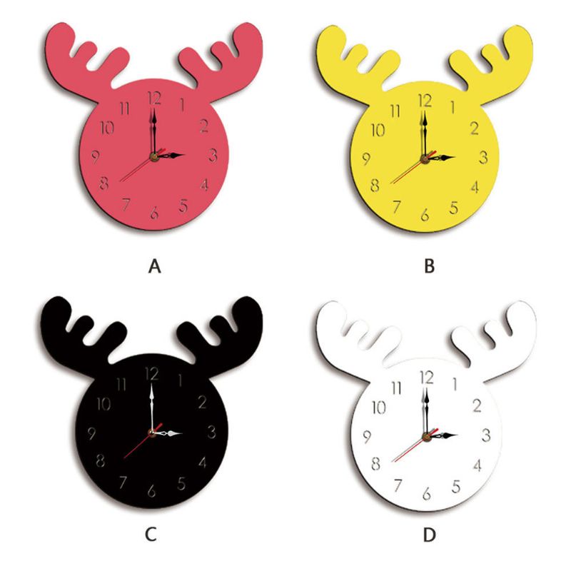 Wapiti Head Reloj De Pared Creativo Sala De Estar Reloj Para Niños De Dibujos Animados En Casa