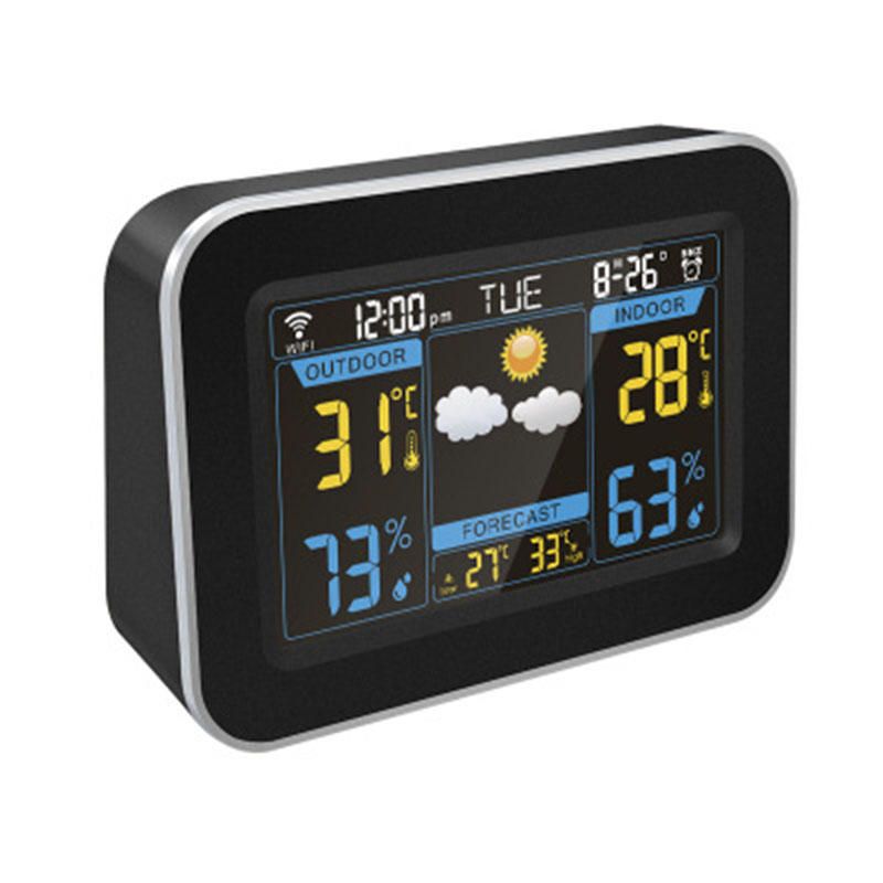 Yuihome F-100 Pantalla A Color Creativa Wifi Temperatura Humedad Reloj Temporización Automática Reloj Despertador Electrónico Reloj De Pronóstico Del Tiempo