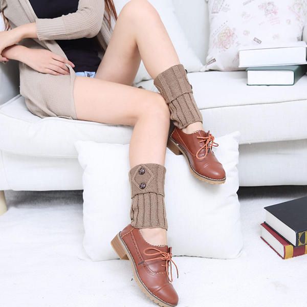 Botones Para Mujer Que Hacen Punto El Puño De La Bota Crochet Toppers Calcetines Calentadores De Piernas Para Calcetines De Bota