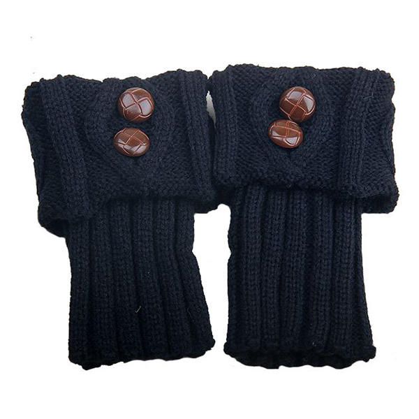 Botones Para Mujer Que Hacen Punto El Puño De La Bota Crochet Toppers Calcetines Calentadores De Piernas Para Calcetines De Bota