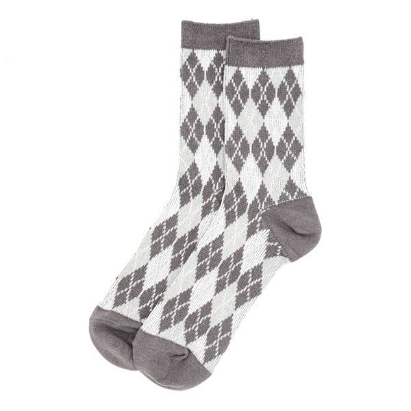 Calcetines Antideslizantes Cálidos De Entramado Retro De Algodón Para Hombre Calcetines De Tubo Medio Elásticos Multicolores