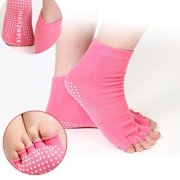 Calcetines Antideslizantes De Yoga Con Cinco Dedos Coloridos Para Mujer Gimnasio Ejercicio Fitness Deportes Pilates Cómodo