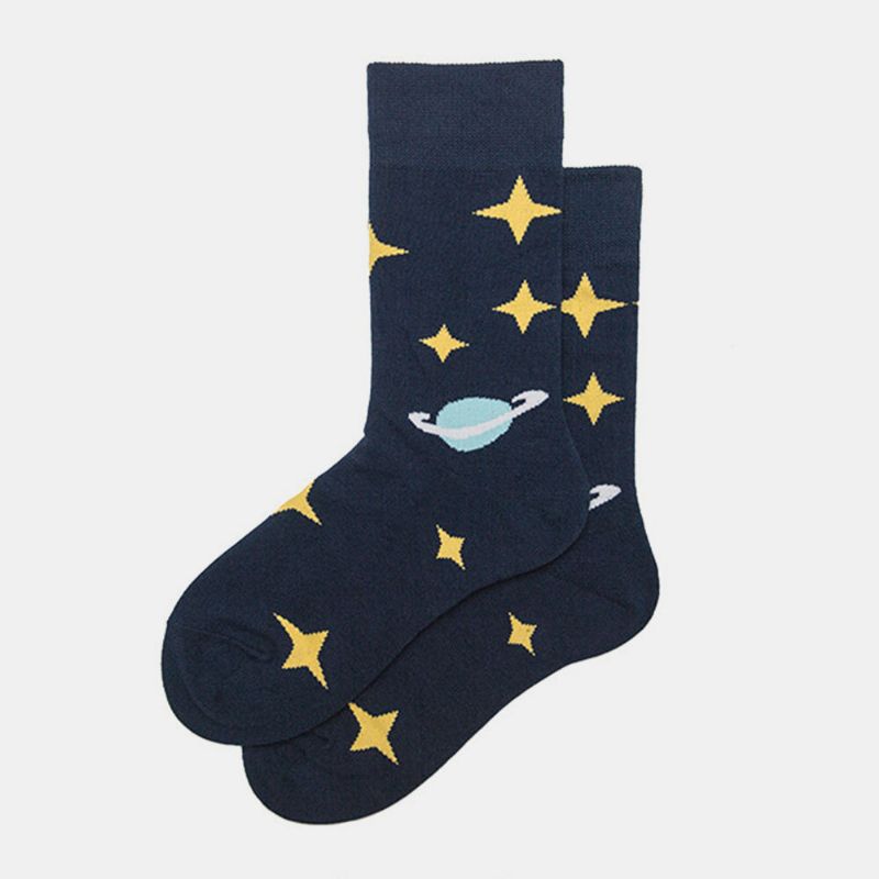 Calcetines Medias Masculinas Tendencia Femenina Starry Sky Tube Cotton Street Calcetines