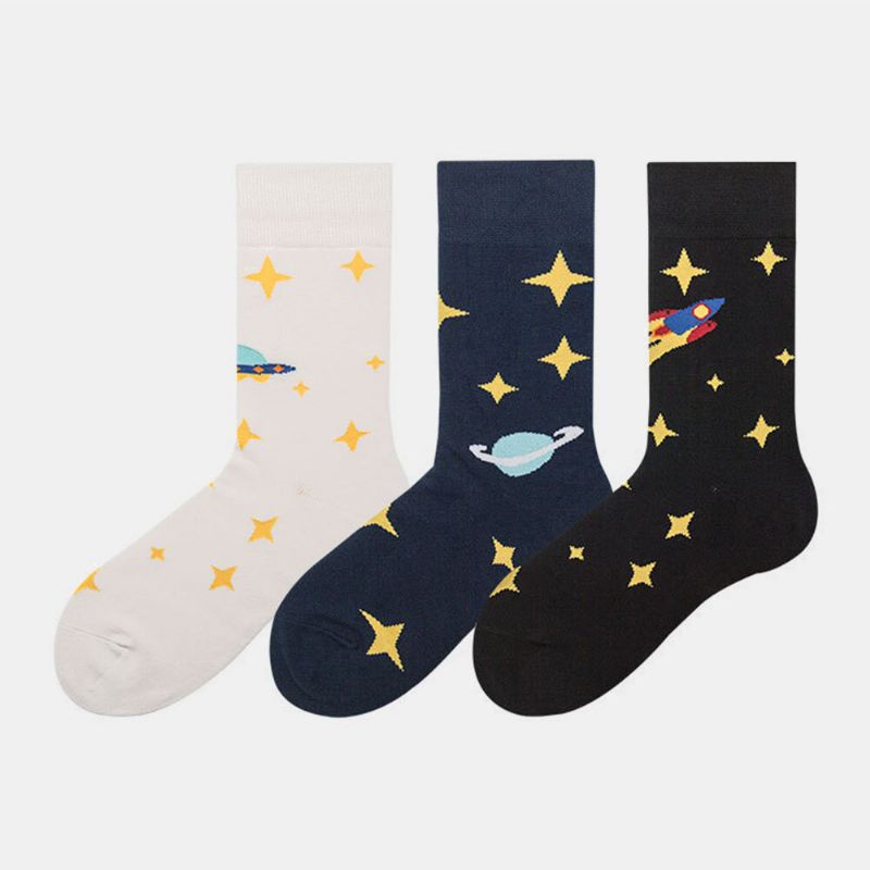 Calcetines Medias Masculinas Tendencia Femenina Starry Sky Tube Cotton Street Calcetines