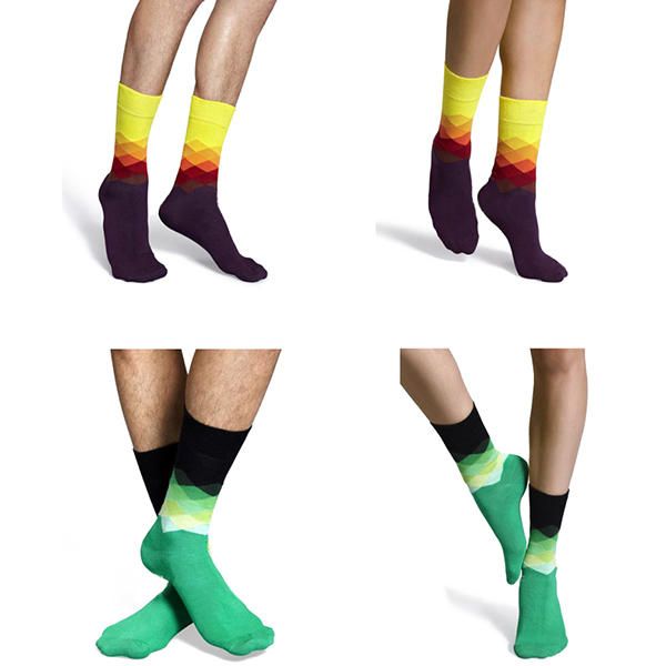 Calcetines Multicolores De Estilo Británico Calcetines De Rombo De Cilindro Largo De Algodón Informal Para Hombres