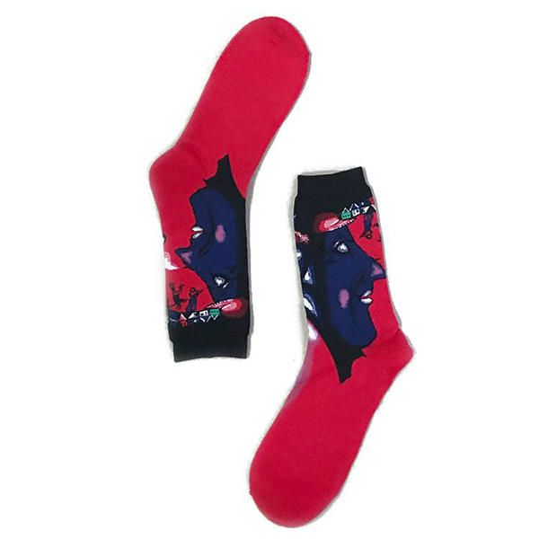 Calcetines De Pintura Abstracta Para Hombre Calcetines Deportivos Transpirables Con Tubo