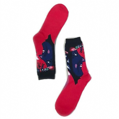 Calcetines De Pintura Abstracta Para Hombre Calcetines Deportivos Transpirables Con Tubo