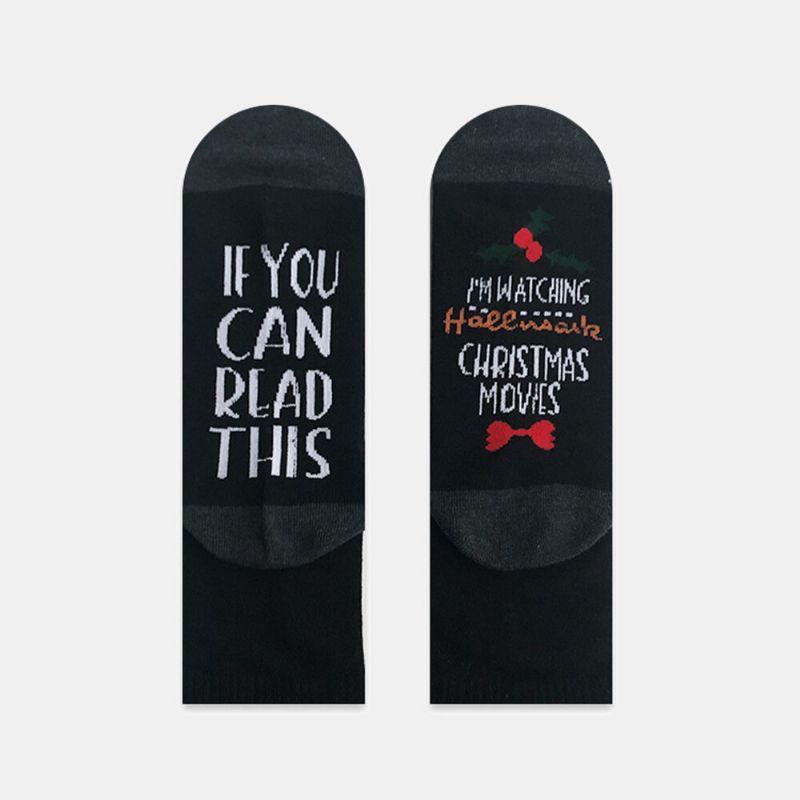 Calcetines De Tubo De Algodón Casual Con Letras De Palabras De Moda