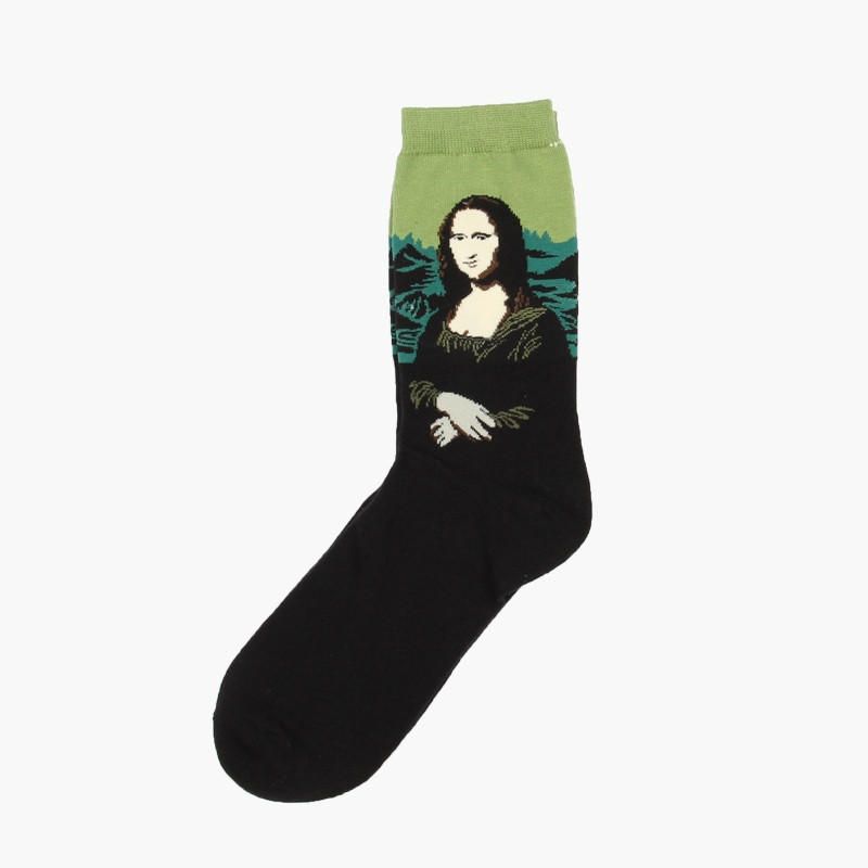 Calcetines De Tubo De Algodón Con Pintura Al Óleo De Mona Lisa Unisex