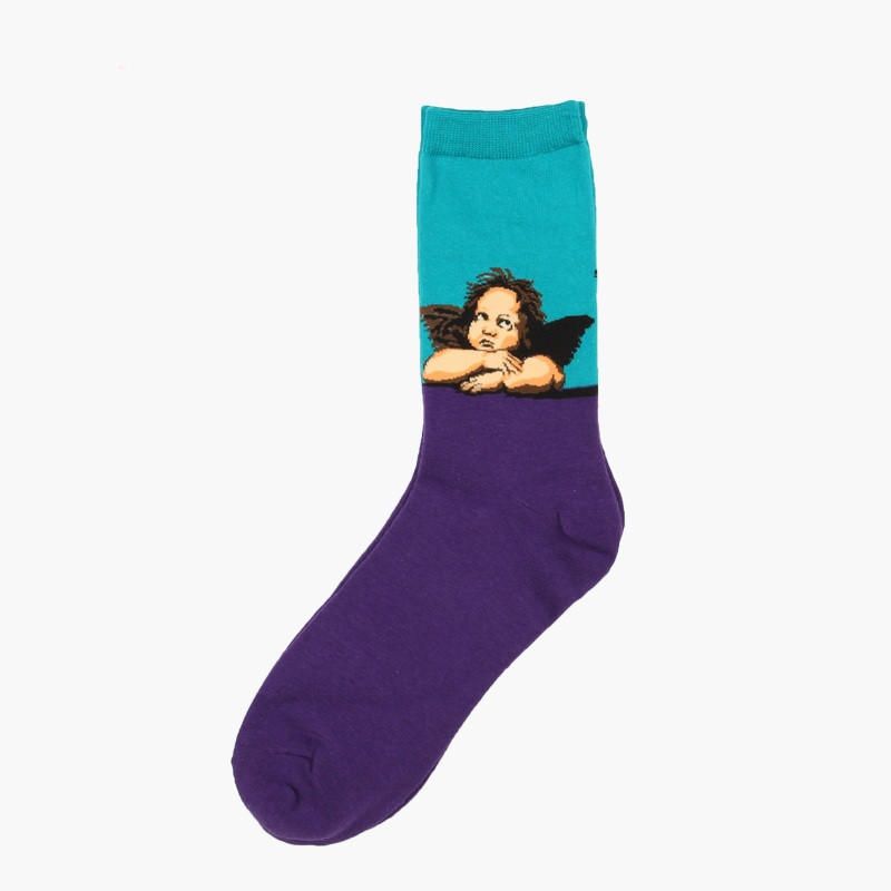 Calcetines De Tubo De Algodón Con Pintura Al Óleo De Mona Lisa Unisex