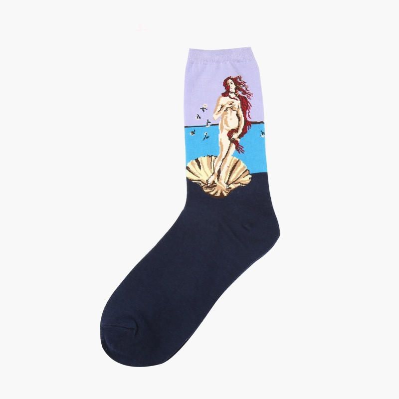 Calcetines De Tubo De Algodón Con Pintura Al Óleo De Mona Lisa Unisex