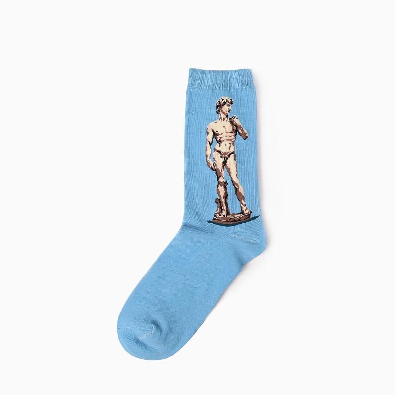 Calcetines De Tubo De Algodón Con Pintura Al Óleo De Mona Lisa Unisex