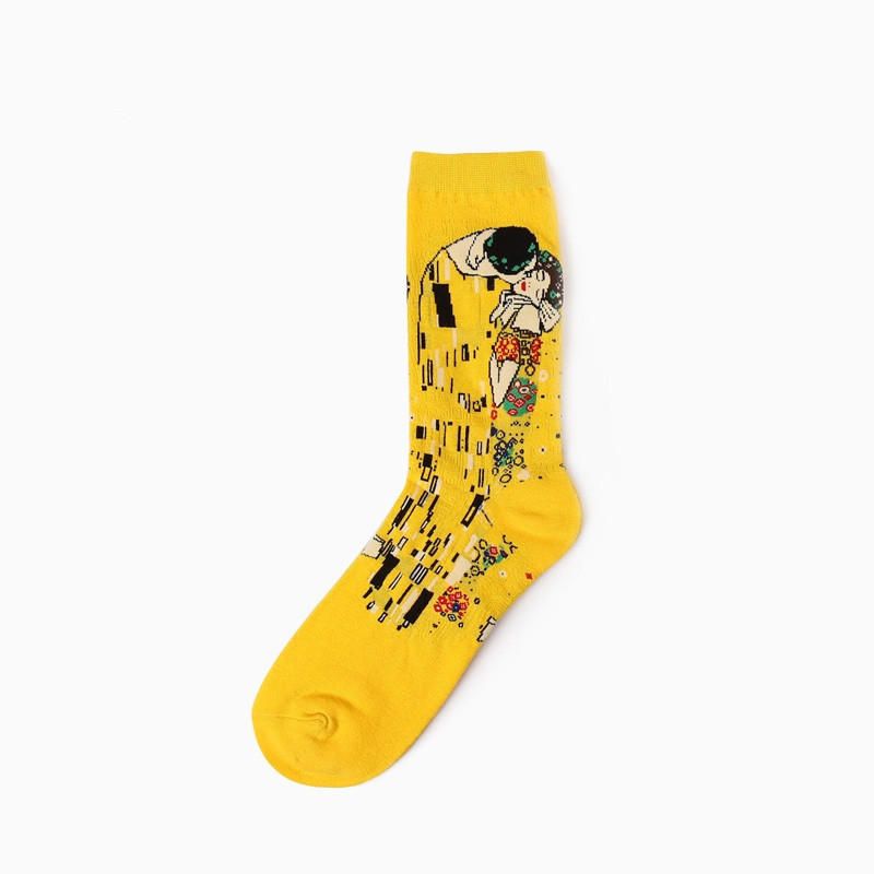 Calcetines De Tubo De Algodón Con Pintura Al Óleo De Mona Lisa Unisex