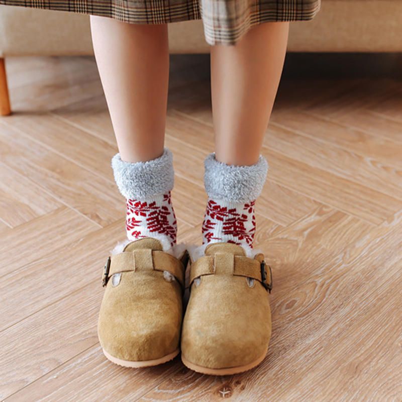 Calcetines De Tubo De Esquí De Terciopelo Cálido Thicken Plus De Invierno De Navidad