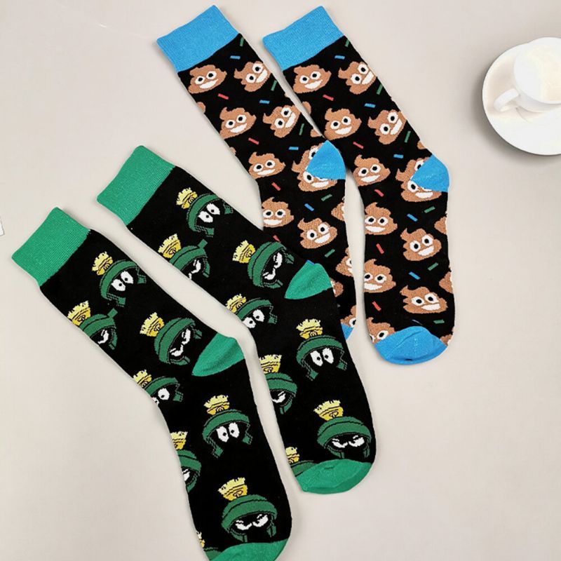 Calcetines De Tubo Respirables Universales De Halloween Con Patrón De Personalidad Divertida De Algodón Para Mujer