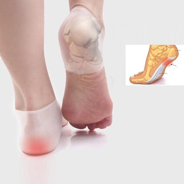 Hombres Mujeres Gel De Sílice Protector De Talón Elasticidad Eliminador De Dolor De Talón Transpirable Cuidado Completo Del Pie