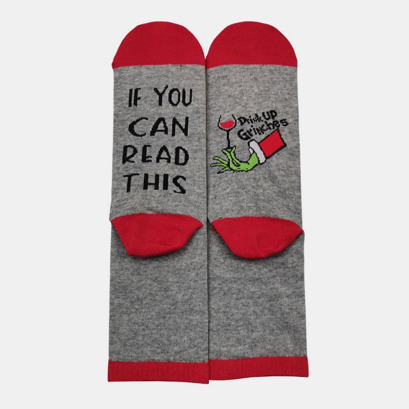 Unisex Algodón Jacquard Casual Festivo Día De Navidad Patrón De Letras Calcetines De Pareja Calcetines De Tubo