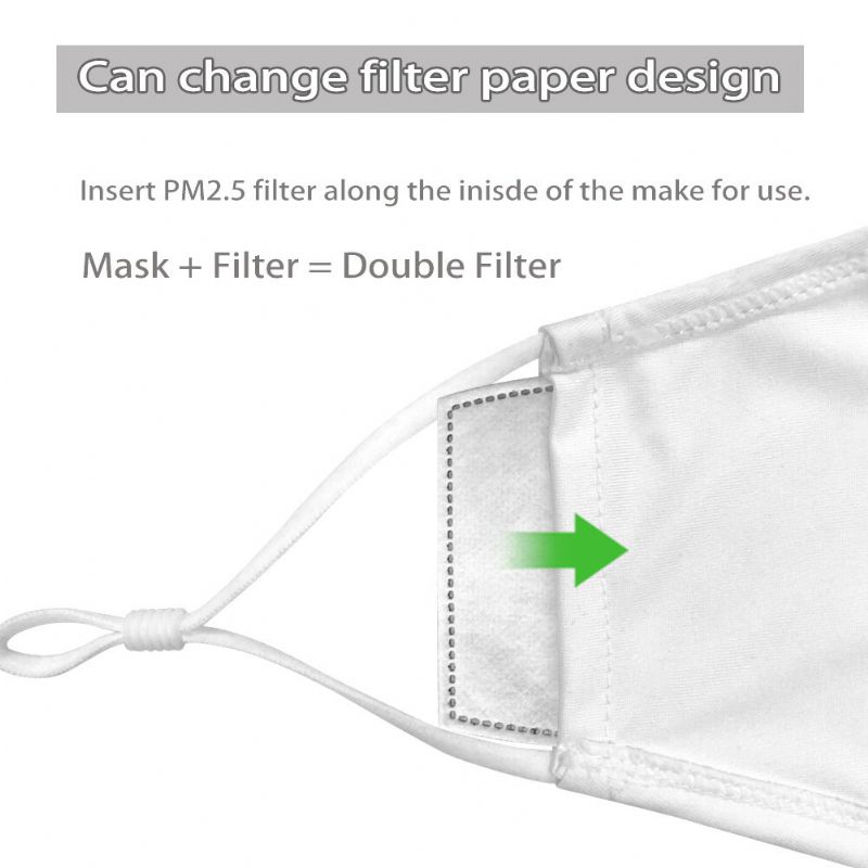 2pcs Pm2.5 Máscaras De Impresión De Filtro No Desechables Con Máscara De Respiración