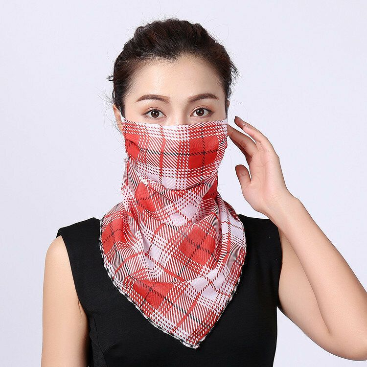 Bufanda Montada En La Oreja Para Mujer Protección Respiratoria Floral Protección Solar Mascarillas Cuello