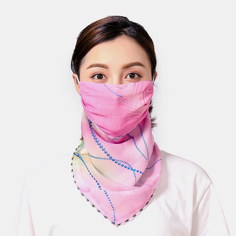 Máscaras De Impresión Montadas En Las Orejas De Verano Protección Del Cuello Bufanda De Protección Solar Chal Anti-uv Bandana