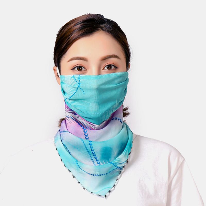 Máscaras De Impresión Montadas En Las Orejas De Verano Protección Del Cuello Bufanda De Protección Solar Chal Anti-uv Bandana