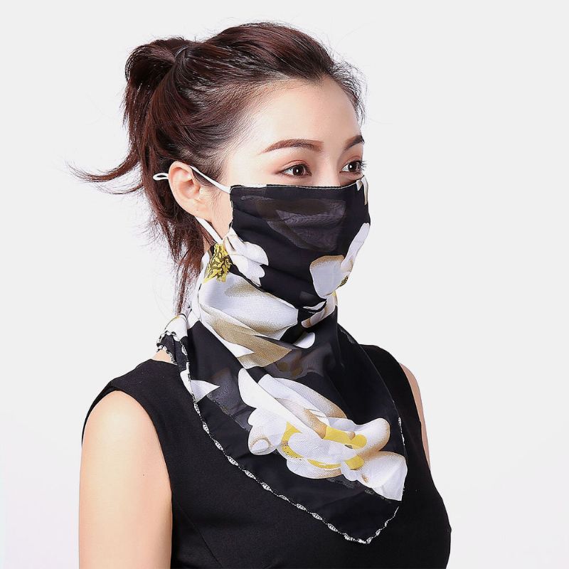 Máscaras De Impresión Transpirables Para Mujer Protección Para El Cuello Protección Solar Bufanda Bandana Anti-uv