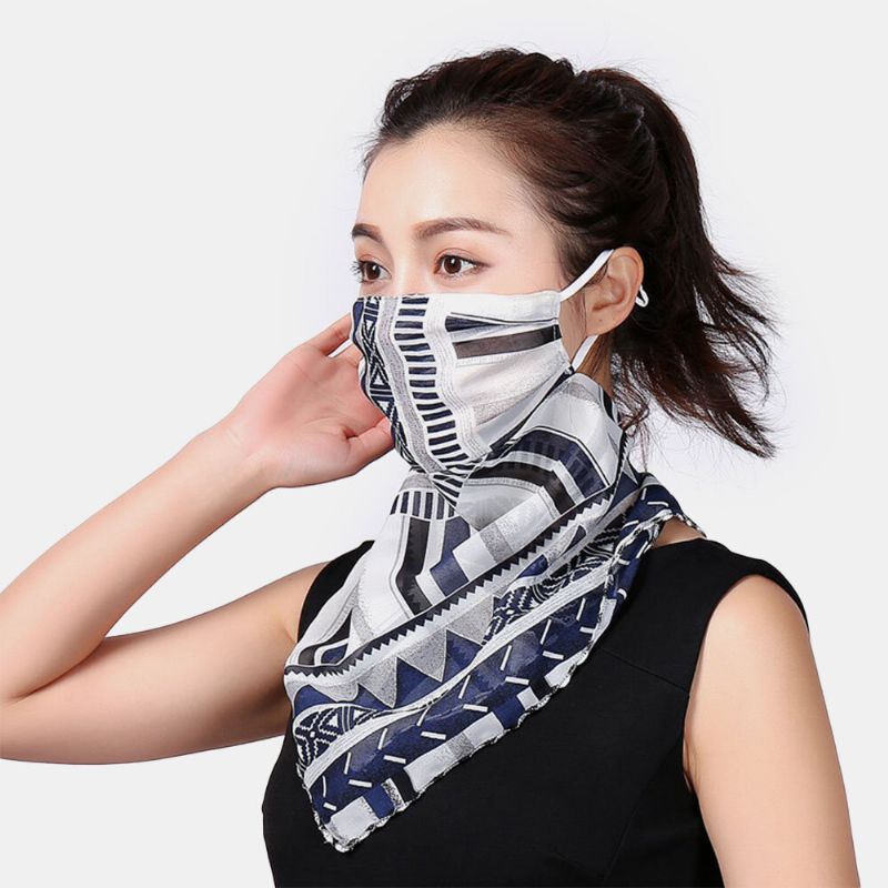 Máscaras De Impresión Transpirables Para Mujer Protección Para El Cuello Protección Solar Bufanda Bandana Anti-uv