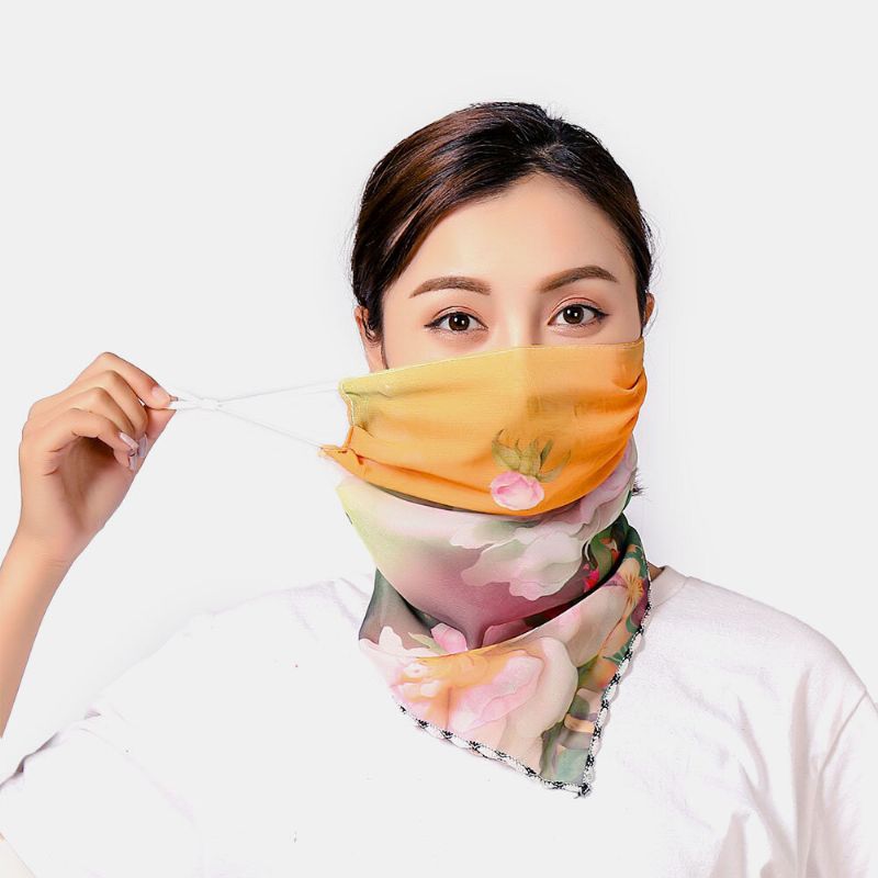 Máscaras De Impresión Transpirables Para Mujeres Protección Para El Cuello En Las Orejas Bufanda De Protección Solar Bandana Anti-uv