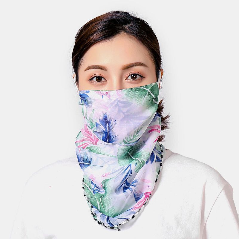 Máscaras De Impresión Transpirables Para Mujeres Protección Para El Cuello En Las Orejas Bufanda De Protección Solar Bandana Anti-uv