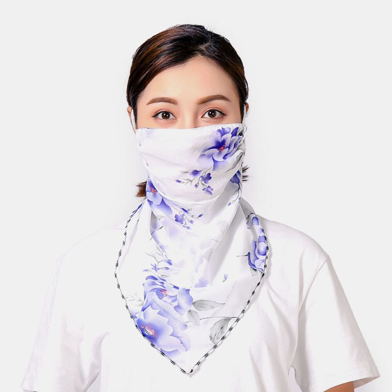 Máscaras De Impresión Transpirables Para Mujeres Protección Para El Cuello En Las Orejas Bufanda De Protección Solar Bandana Anti-uv